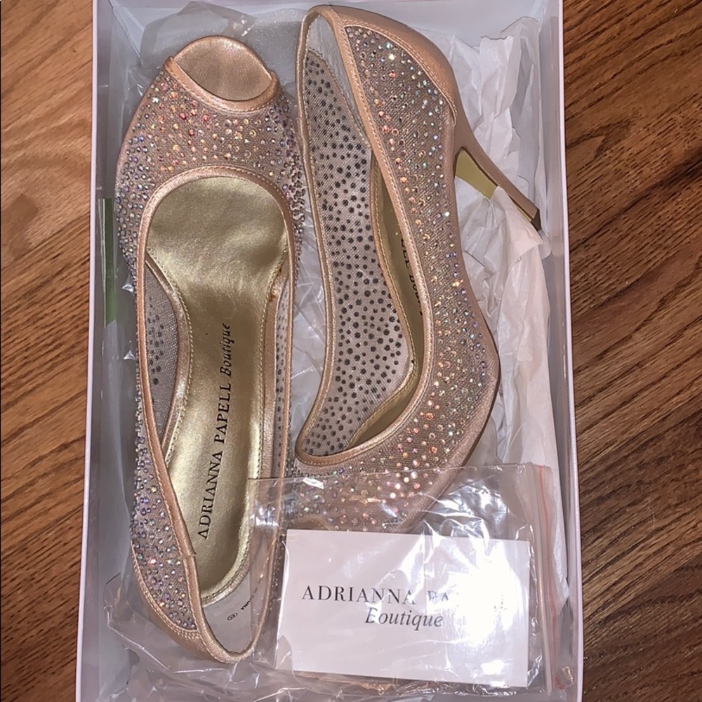 Adrianna Papell Boutique nude sequins heel